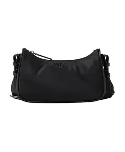 Текстильная сумка через плечо на молнии Emporio Armani, черный