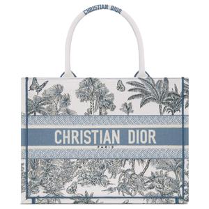 DIOR Iviera Cotton Tote Bag, Shopping Bag, Handbag Medium Size Women's Sky Blue