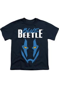 Футболка с маской Blue Beetle (2023) для детей с коротким рукавом Gildan