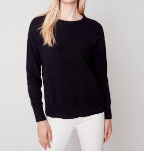 Свитер с вырезом на спине черный CHARLIE B