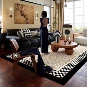 Budis Ковер 180х250 см винтажный в стиле ретро, французско-американский, водонепроницаемый и моющийся, Mingyu (Square), с утолщенным ворсом и противоскользящим покрытием, для гостиной или спальни