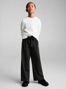 Детские брюки Vicky Stripe с широкими штанинами Mango, Charcoal