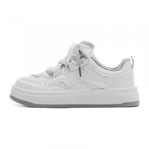 Непромокаемые нескользящие амортизирующие ударопрочные износостойкие устойчивые низкие кроссовки для скейтбординга women's PAUL FRANK, белый