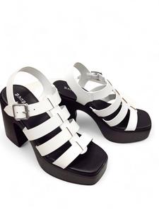 Женские босоножки Domain на платформе Fisherman Heel белого цвета CCOCCI