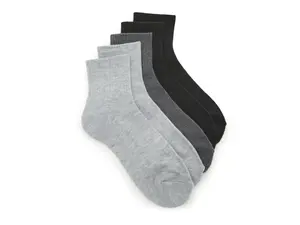 Носки спортивные женские с мягкой подошвой Mix No. 6 Quarter Crew Socks - 5 шт. в упаковке, черные/серые/угольные