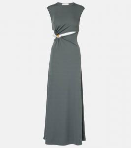 Вогнутое платье макси с каменным вырезом Christopher Esber, Steel