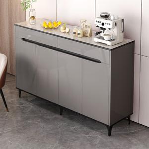 Lanyu Комод 120х30х100 см для гостиной и спальни, светлый серый, 4 дверцы и 2 ящика, полностью собран