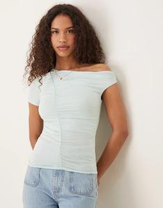 Топ Cotton On Nikki с короткими рукавами и сборками зеленого цвета Cotton On