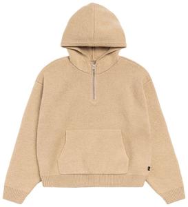 Худи Stussy Quarter Zip Knit Hoodie, коричневый