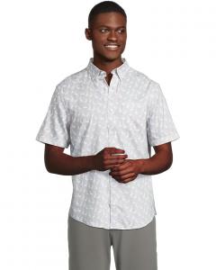 Рубашка Johnston & Murphy Short Sleeve Pelican Print Shirt, цвет Gray