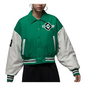 Куртка (WMNS) Air Jordan Brooklyn Therma-Fit Varsity Jacket 'Malachite Sail'