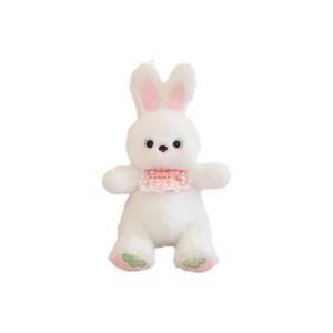 Плюшевая игрушка кролик в нагруднике strawberry bib bunny реалистичная животная плюшевая кукла высота 50см JINXIANGHE