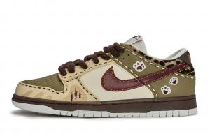 Nike Dunk 811 Manufacturing Q Claw Leopard Low top Skateboard Shoes Women's Black Red Brown