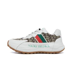 Кроссовки мужские толстые низкие Vicki Brown, белый/коричневый
