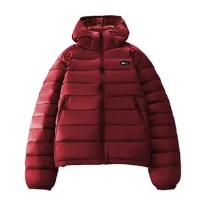 Пуховик Unisex утепленный стеганый WARRIOR, burgundy (90% fleece-lined diy badge)