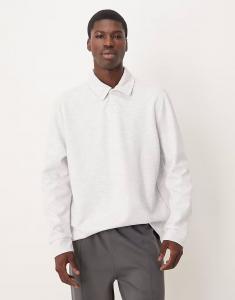 Рубашка-поло из элегантной ткани в стиле дайвинга и меланжа Asos Design, серый