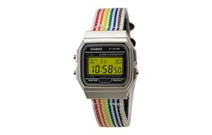 CASIO Мужские часы Retrofit Series с кварцевым механизмом и нейлоновым ремешком, черный циферблат