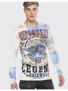 Функциональный лонгслив Cipo & Baxx, цвет orange-blue