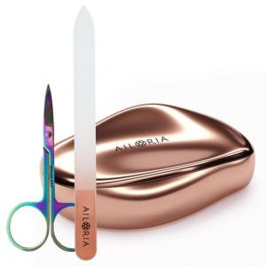 Средство для омоложения ногтей со стеклянной пилочкой и ножницами для ногтей. Ailoria, Doucette