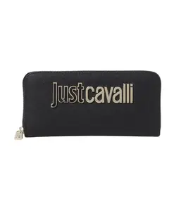 Стильный кошелек на молнии с логотипом. Just Cavalli, черный