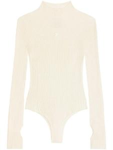 Courrèges боди в рубчик, нейтральный цвет