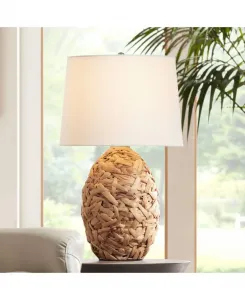 Современная настольная лампа Nantucket в прибрежном стиле, высота 66 см, абажур из натуральной плетеной морской травы белого цвета, для спальни, гостиной, дома, прикроватной тумбочки 360 Lighting