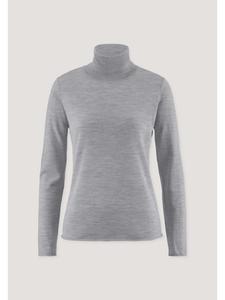 Вязаный свитер с высоким воротом светло-серого цвета Hessnatur