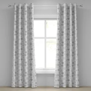 Зимняя штора на люверсах ABAKUHAUS, декоративная, с кристаллами льда, морозная погода в январе, художественная абстракция, декоративные двухпанельные шторы, 280 см x 260 см, серо-бело-серые Abakuhaus