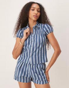 Рубашка Ulsan в широкую полоску темно-синего цвета Motel