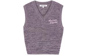 Вязаный жилет с вышитым логотипом Handwriting от Maison Kitsuné Maison Kitsune, Lilac Mixed Color