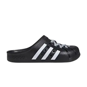 Сабо Adilette Clog 'Black White Laces', черный