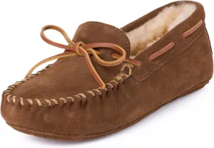 Мужские мокасины Minnetonka из овчины с мягкой кожаной подошвой, коричневый