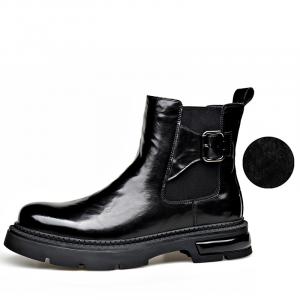 SHUPATE Мужские черные зимние ботинки на шнуровке с меховой подкладкой, цвет Black Fleece-Lined