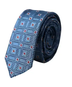 Мужской шелковый галстук синего цвета с рисунком Dolce & Gabbana, синий