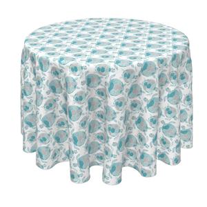 Круглая скатерть, 100% полиэстер, круглая 60 дюймов, тропические черепахи