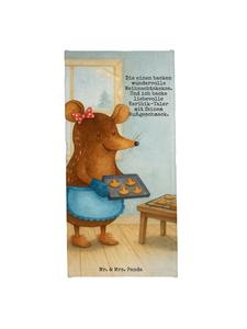 Mr. & Mrs. Panda Банное полотенце с изображением мышки и печенья и надписью белого цвета