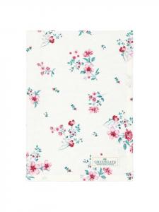 Greengate Кухонное полотенце ALASIE, белое с цветочным рисунком