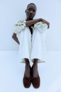 Кожаные балетки H&M, коричневый