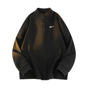 Футболка Unisex Henry Collar Moderate Straight Fit WARRIOR, черный[free diy brand merch]