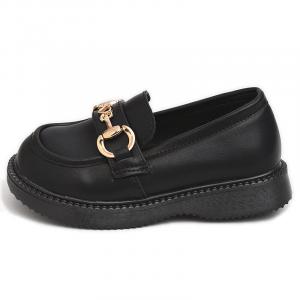 Детские кожаные туфли Kids Low-top Black Budding, черный