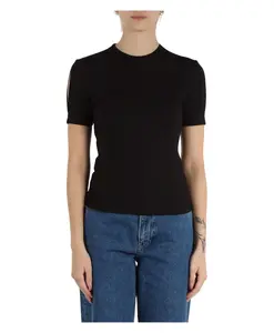 Ребристая эластичная футболка из модала Calvin Klein, черный