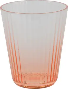 Стакан 10 см пластиковый с бороздками прозрачный / оранжевый Decoris