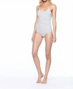 Боди-майка из толстого трикотажа в рубчик светло-серого цвета DAVID LERNER