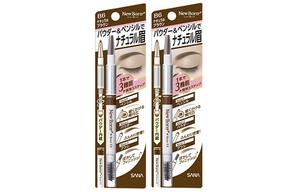 3 в 1 мягкие карандаши для бровей 2 шт натуральный waterproof макияж с длительным эффектом 0,5г*2 Sana