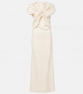 Платье макси из собранного крепа Tova Tove, кремовый