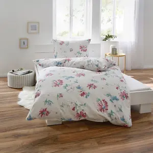 Постельное белье Dyckhoff «Пионы» из мягкой махры, белый/розовый