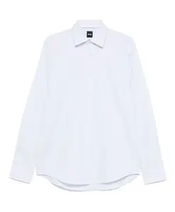Эластичная рубашка с дизайнерским кодом Hugo, белый