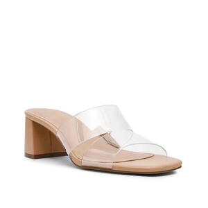 Женские сандалии Anne Klein Kamryn с прозрачным верхом, квадратным носком и устойчивым каблуком, модель GAL2198, белый