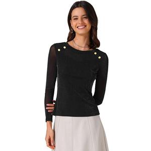 Женский топ с блестками и прозрачной сеткой для вечеринок Inspire Chic, Black