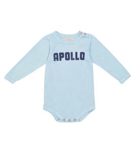 Детское трикотажное боди из хлопка с принтом The Animals Observatory, Soft Blue Apollo